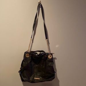 Juicy Couture Used Leather Black Crossbody Bag. Minor scuffs and wear.